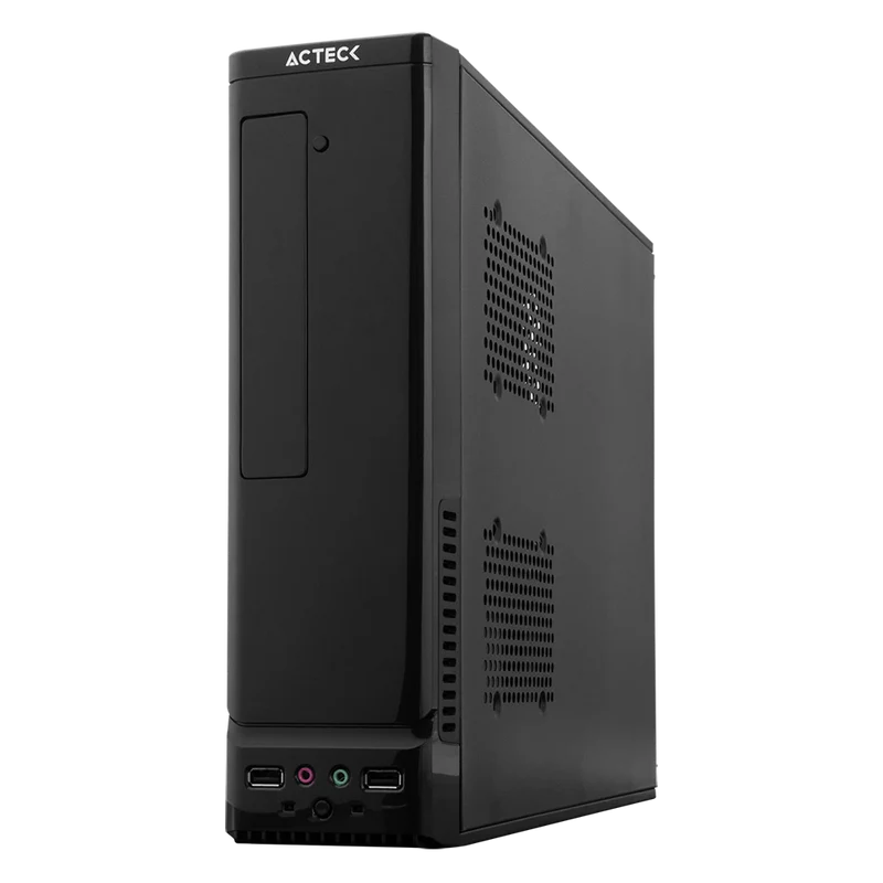 Gabinete Acteck Atom Gs240 / Micro Torre Slim / Micro Atx, Mini Itx / Fuente De Poder Sfx 450w / Lector De Tarjetas / Metal / Negro / Ac-929042