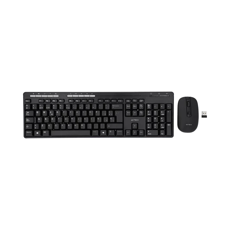 Kit Acteck Creator Mk450 / Teclado Y Mouse / Inalambrico / Receptor Usb / 105 Teclas / Multimedia / EspaÑol / Win- Linux / Membrana / Optico / 1200 Dpi / 2 Botones Scroll / Negro / Ac-931748