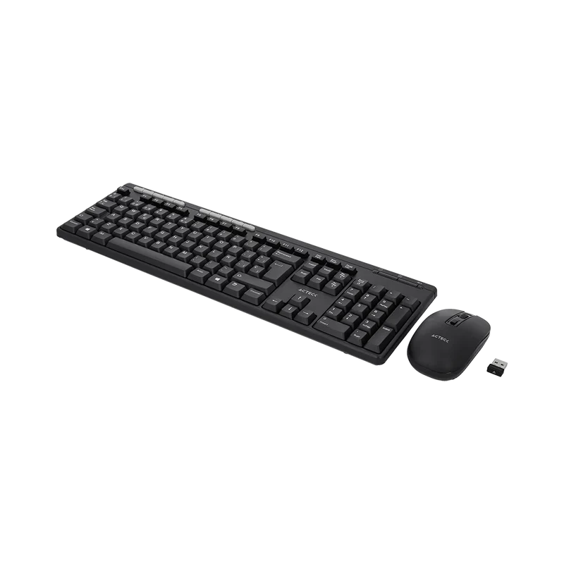 Kit Acteck Creator Mk450 / Teclado Y Mouse / Inalambrico / Receptor Usb / 105 Teclas / Multimedia / EspaÑol / Win- Linux / Membrana / Optico / 1200 Dpi / 2 Botones Scroll / Negro / Ac-931748