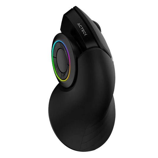 Mouse Acteck Optimize Mi690 / Vertical / Inalambrico / Receptor Usb / Recargable / Optico / 2400 Dpi Ajustable / Negro / Ac-933049