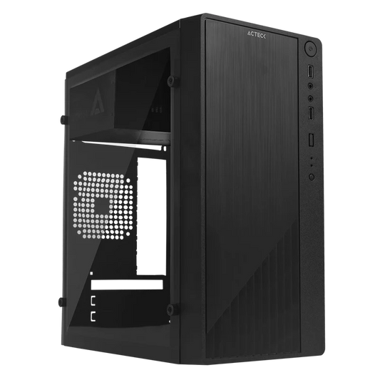 Gabinete Acteck Kioto Gc220 / Micro Atx Slim / Micro Atx, Mini Itx / Fuente 500w / Panel Acrilico, Metal / Negro / Ac-933063