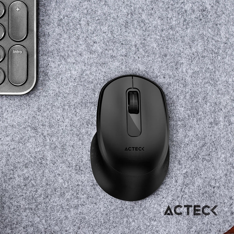 Mouse Acteck Optimize Ergo Mi470 / Inalambrico / Receptor Usb / Optico / 1600 Dpi Ajustable / 2 Botones Scroll / Ergonomico / Click Silencioso / Win Mac / Negro / Ac-934145