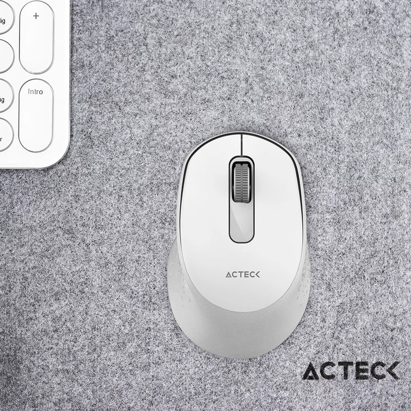 Mouse Acteck Optimize Ergo Mi470 / Inalambrico / Receptor Usb / Optico / 1600 Dpi Ajustable / 2 Botones Scroll / Ergonomico / Click Silencioso / Win Mac / Blanco / Ac-934152