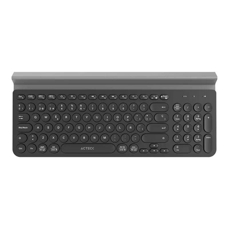 Teclado Acteck Inspire Comp Ti695 / Inalambrico / Dual / Multidispositivo / EspaÑol / Teclas Multifuncion / Ranura Para Dispositivos / 97 Teclas / Negro / Ac-934206