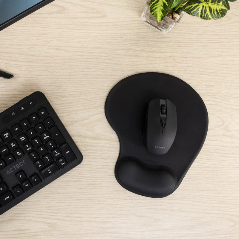 Mousepad Acteck Mg210 / Mouse Pad ReposamuÑecas De Gel / Base Antideslizante / Ergonomico / 24x21x2.5 Cm / Negro / Ac-934329