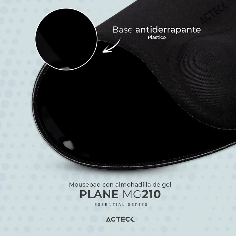 Mousepad Acteck Mg210 / Mouse Pad ReposamuÑecas De Gel / Base Antideslizante / Ergonomico / 24x21x2.5 Cm / Negro / Ac-934329