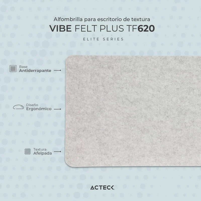 Mousepad Xl Acteck Mouse Pad Tf620 / Textura Afelpada / Base Antideslizante / 90x40cm / Gris Claro / Ac-934503
