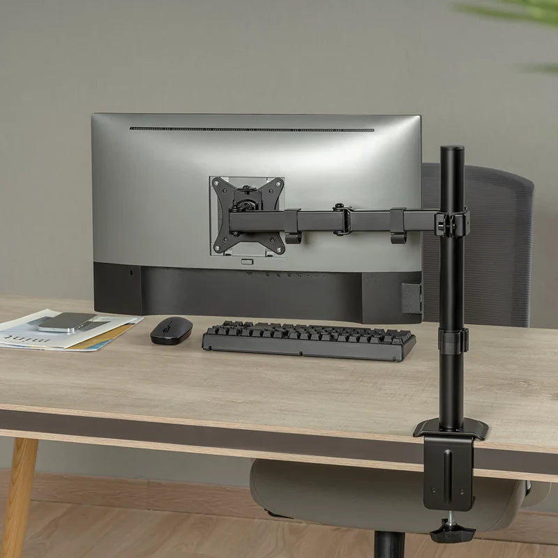 Soporte Acteck Enforce Zone Sm450 / Para Monitor - Television / Fijacion A Escritorio Por Prensa Mecanica /  Atornillado / Vesa / Max 9 Kg / Rotacion 180° / Inclinacion / Metal / Negro / Ac-934596