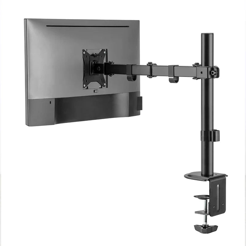 Soporte Acteck Enforce Zone Sm450 / Para Monitor - Television / Fijacion A Escritorio Por Prensa Mecanica /  Atornillado / Vesa / Max 9 Kg / Rotacion 180° / Inclinacion / Metal / Negro / Ac-934596