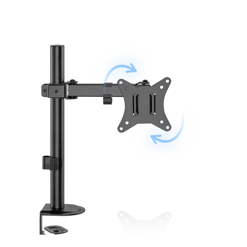 Soporte Acteck Enforce Zone Sm450 / Para Monitor - Television / Fijacion A Escritorio Por Prensa Mecanica /  Atornillado / Vesa / Max 9 Kg / Rotacion 180° / Inclinacion / Metal / Negro / Ac-934596