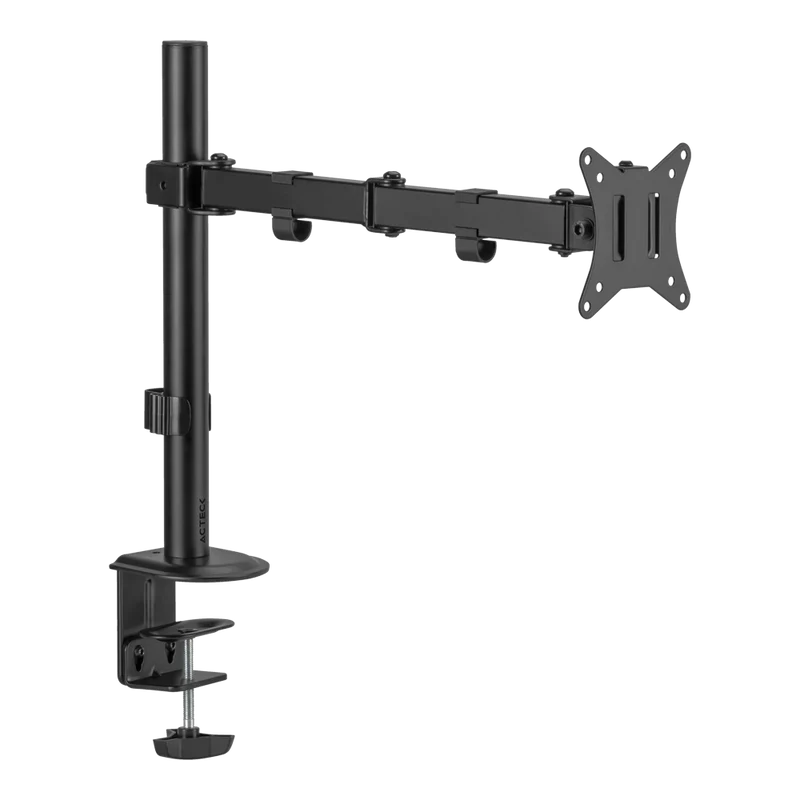 Soporte Acteck Enforce Zone Sm450 / Para Monitor - Television / Fijacion A Escritorio Por Prensa Mecanica /  Atornillado / Vesa / Max 9 Kg / Rotacion 180° / Inclinacion / Metal / Negro / Ac-934596