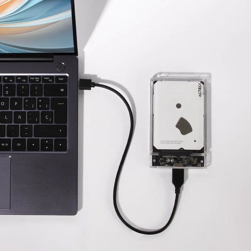 Carcasa Case Enclosure Para Disco Duro Acteck Armor Clear Hc430 / Hdd 2.5 / Conexion Usb Micro B / Sata / Transparente / Ac-934688