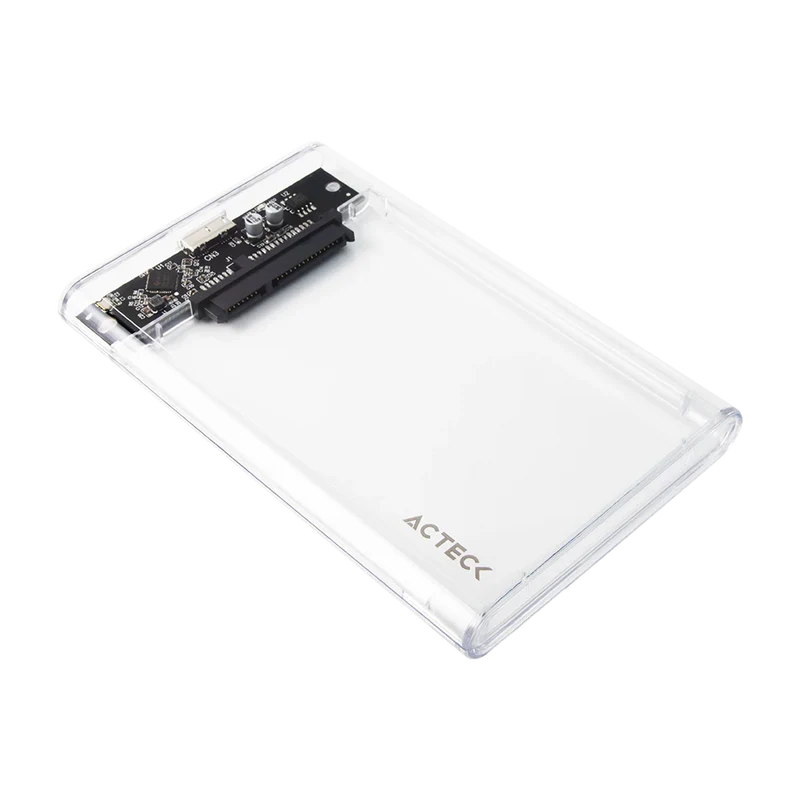 Carcasa Case Enclosure Para Disco Duro Acteck Armor Clear Hc430 / Hdd 2.5 / Conexion Usb Micro B / Sata / Transparente / Ac-934688