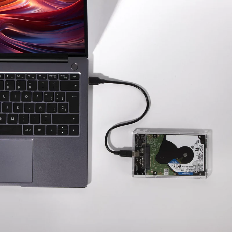 Carcasa Case Enclosure Para Disco Duro Acteck Armor Clear Hc440 / Ssd 2.5 / Conexion Usb C / Sata / Transparente / Ac-934695