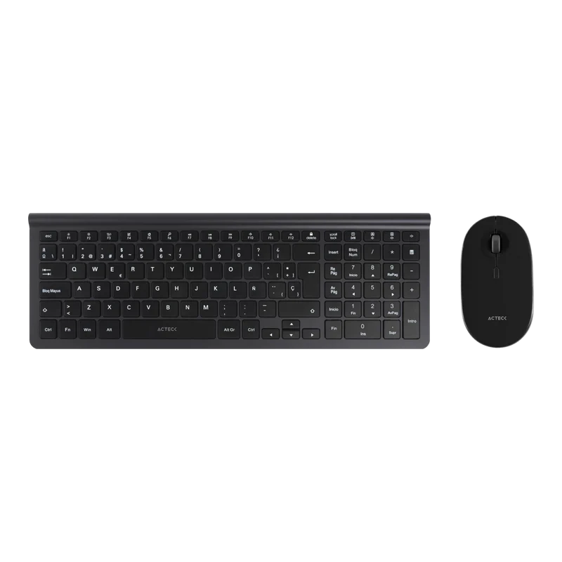 Kit Acteck Edge Mk675 / Teclado Y Mouse / Inalambrico / Receptor Usb / EspaÑol / 107 Teclas / Optico / 1600 Dpi / Negro / Ac-934954