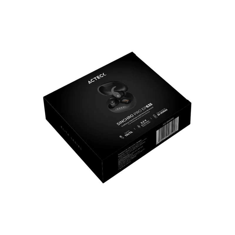 Audifonos Acteck Sinchro Pro Ep635 / Inalambricos / Bluetooth 5.3 V / Control Tactil / Bateria De 50 H / Negro / Ac-935098