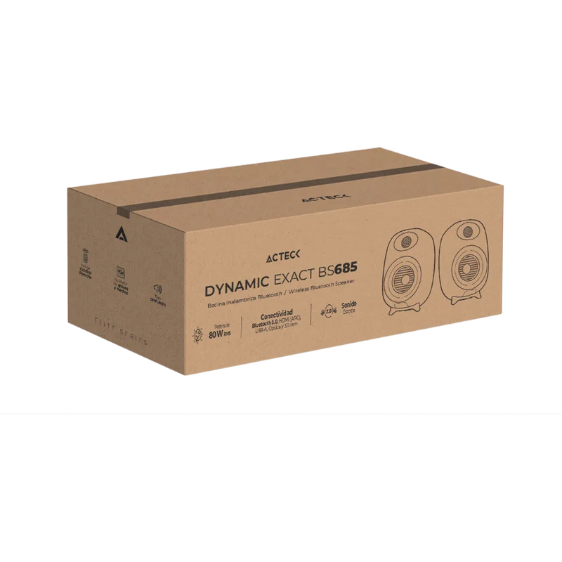 Bocinas Acteck Dynamic Exact Bs685 / Inalambrica / Bluetooth - Aux Rca - Optica - Hdmi - Arc - Usb / Control Remoto / 80w Rms / Sonido Estereo / Negro / Ac-935210