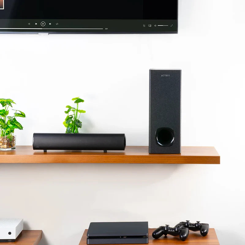 Barra De Sonido Acteck Dynamic Trim Bs465 / Subwoofer Alambrico / Bluetooth / Hdmi / Ptico / 60w / Alimentacin 110v / Negro / Ac-935234