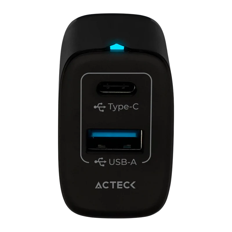 Cargador De Pared Acteck Energon Prime Cp20w / 20w / 1x Usb-c - 1x Usb A / Negro / Ac-935555