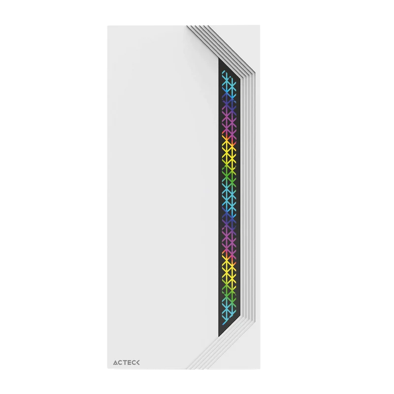 Gabinete Acteck Viken Gm434 / Media Torre / Micro Atx, Mini Itx / Fuente 500w / Iluminacion Rgb / Panel Cristal Templado, Metal / Blanco / Ac-935708
