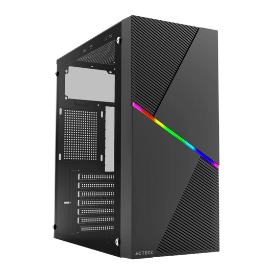 Gabinete Acteck Draco Gm450 / Media Torre / Atx, Micro Atx, Mini Itx / Fuente 500w / Panel Cristal Templado, Metal / Negro / Ac-935715