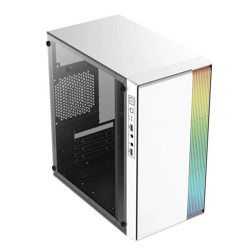 Gabinete Acteck Fusion Ii Gi440 / Mini Torre / Micro Atx, Mini Itx / Fuente De Poder 500w / Panel Acrilico / Metal / Blanco / Ac-935760