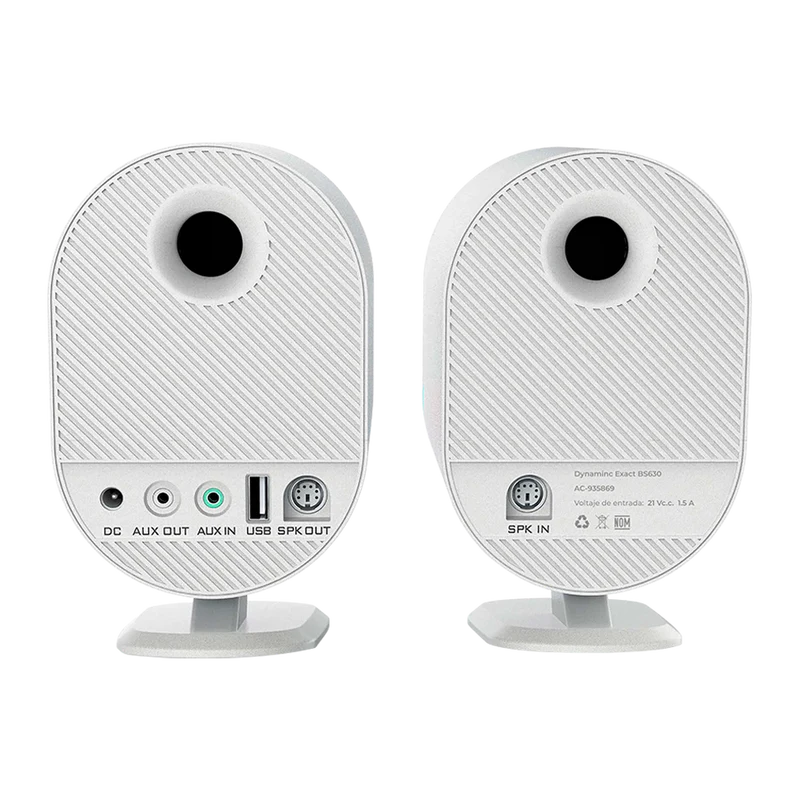 Bocinas Acteck Dynamic Exact Bs630 / Para Escritorio / Indicador De Led / Sonido Estereo / Inalambrica / Bluetooth 5.0, Aux 3-5 Mm, Usb / 20 W / Blanco / Ac-935876