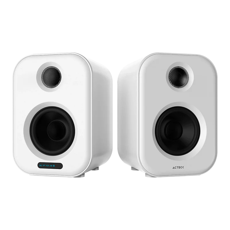 Bocina Acteck Dynamic Exact Bs650 / Bluetooth Para Escritorio / Bluetooth 5.0, Aux 3.5 Mm Y Usb / 50 W / Pantalla Led / Control Remoto / Blanca / Ac-935883