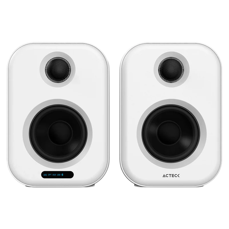 Bocina Acteck Dynamic Exact Bs650 / Bluetooth Para Escritorio / Bluetooth 5.0, Aux 3.5 Mm Y Usb / 50 W / Pantalla Led / Control Remoto / Blanca / Ac-935883