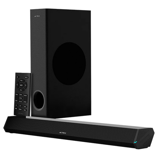Barra De Sonido Acteck Dynamic Trim Bs670 / Subwoofer / Sonido Estereo / 70 W Rms / Bluetooth + Hdmi Arc + Optico + Aux 3.5mm + Usb / Led Indicador / Control Incluido / Negro / Ac-935913