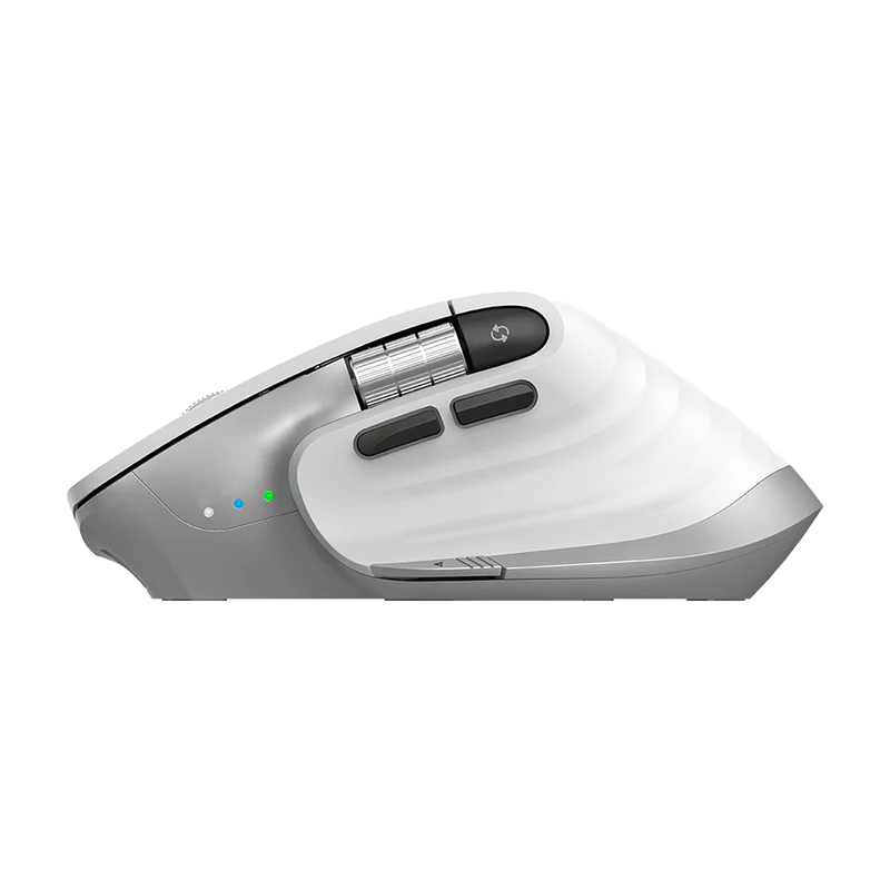 Mouse Acteck Virtuos Pro Mi780 / Vertical / Inalambrico / Dual Bluetooth + Usb / Recargable / Scroll Horizontal / Optico / 8 Botones / 3200 Dpi Ajustable / Blanco / Ac-936194