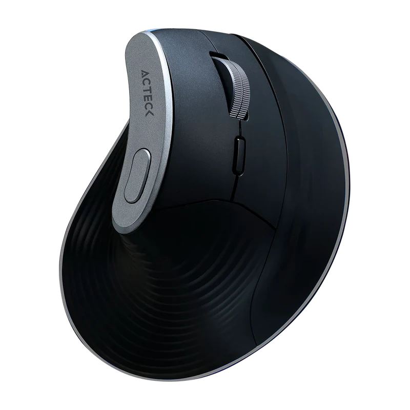 Mouse Acteck Virtuos Fitt Pro Mi770 / Vertical / Ergonomico / Inalambrico / Dual - Usb - Bluetooth / Recargable / Optico / 2400 Dpi Ajustable / 8 Botones Scroll / Negro / Ac-936200