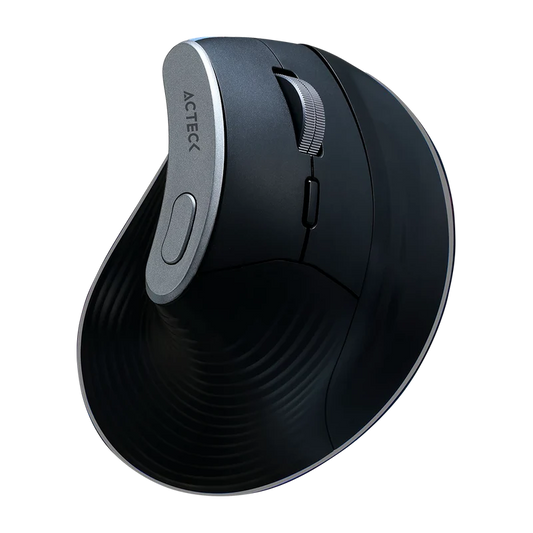 Mouse Acteck Virtuos Fitt Pro Mi770 / Vertical / Ergonomico / Inalambrico / Dual - Usb - Bluetooth / Recargable / Optico / 2400 Dpi Ajustable / 8 Botones Scroll / Negro / Ac-936200