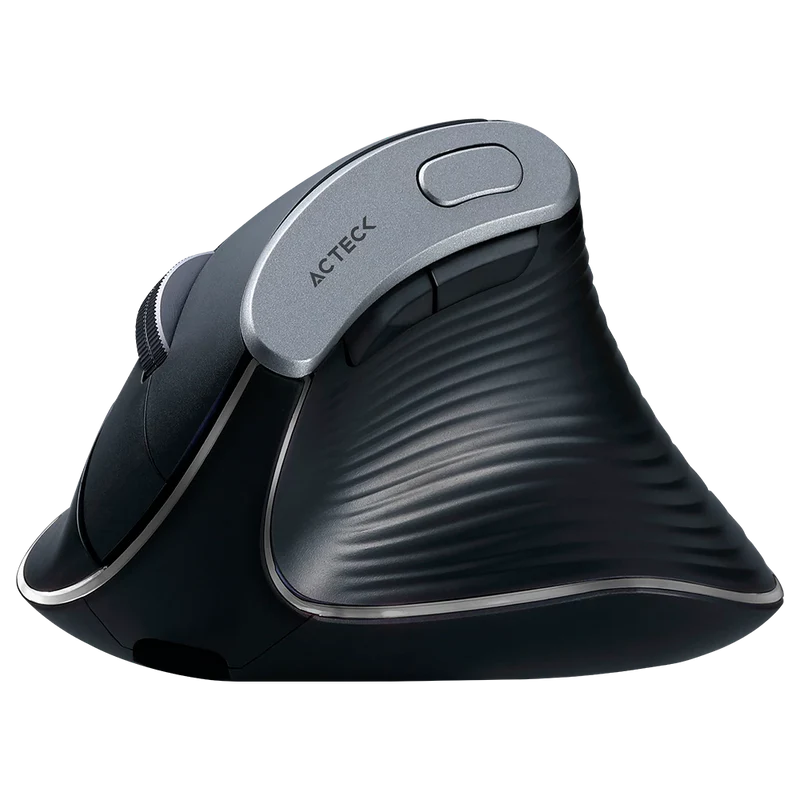 Mouse Acteck Virtuos Fitt Pro Mi770 / Vertical / Ergonomico / Inalambrico / Dual - Usb - Bluetooth / Recargable / Optico / 2400 Dpi Ajustable / 8 Botones Scroll / Negro / Ac-936200