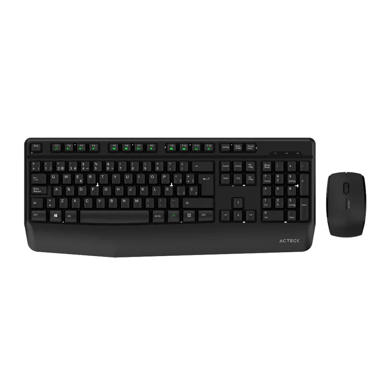 Kit Acteck Creator Plus Mk465 / Teclado Y Mouse / Inalambrico / Receptor Usb / 105 Teclas / Ergonomico - Multifuncion / Win - Mac - Ios - Android / Optico / 1200 Dpi / 3 Botones / Negro / Ac-936354