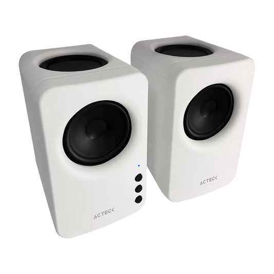Bocinas Acteck Dynamic Exact Mini Bs475 / Inalambrica / 10 W Rms / Sonido Estereo 2.0 / Conexion Bluetooth - Aux / Control De Volumen / Indicador Led / Blanco / Ac-936378