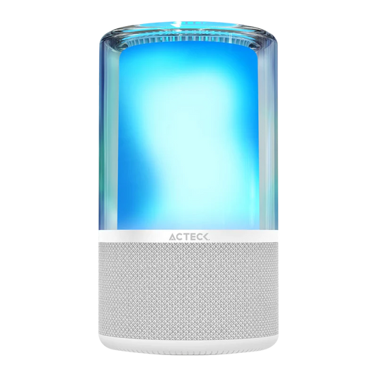 Bocina Acteck Glee Pure Ap70 / Inalambrica / Bluetooth - Conexion Tws  3.5 Mm / Sonido Estereo / 20 W / Iluminacion Led / Subwoofer / Blanco / Ac-936392