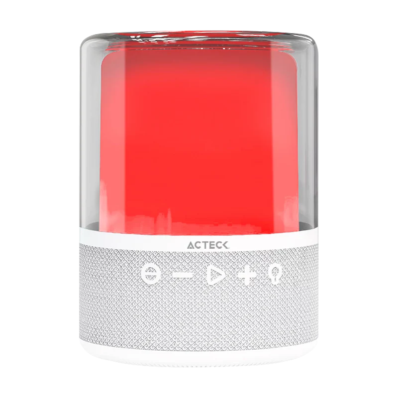 Bocina Acteck Glee Pure Ap50 / Inalambrica / Bluetooth - Conexion Tws  3.5 Mm / Sonido Estereo / 10 W / Iluminacion Led / Subwoofer / Blanco / Ac-936415