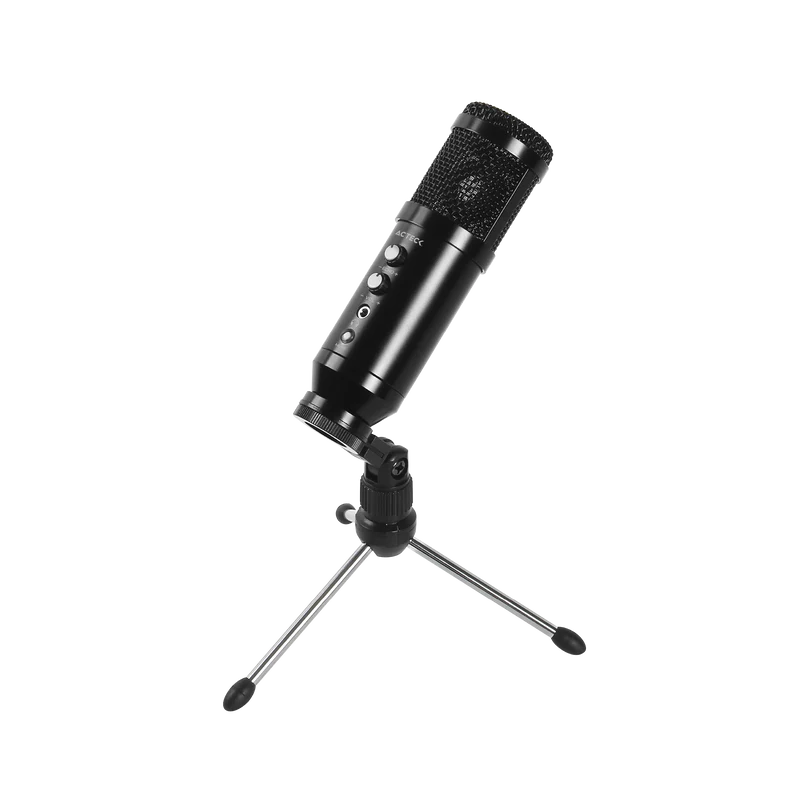 Microfono Acteck Devo Plus Mc455 / Alambrico / Microfono Profesional / Usb A -  Usb B / Win - Mac /  Supercardioode / 20 Hz ~ 20 Khz / 78 Db / -36 Db ± 2 Db / Negro / Ac-936446