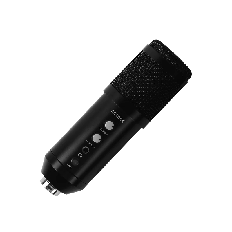 Microfono Acteck Devo Plus Mc455 / Alambrico / Microfono Profesional / Usb A -  Usb B / Win - Mac /  Supercardioode / 20 Hz ~ 20 Khz / 78 Db / -36 Db ± 2 Db / Negro / Ac-936446