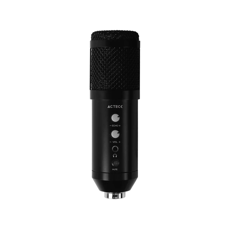 Microfono Acteck Devo Plus Mc455 / Alambrico / Microfono Profesional / Usb A -  Usb B / Win - Mac /  Supercardioode / 20 Hz ~ 20 Khz / 78 Db / -36 Db ± 2 Db / Negro / Ac-936446