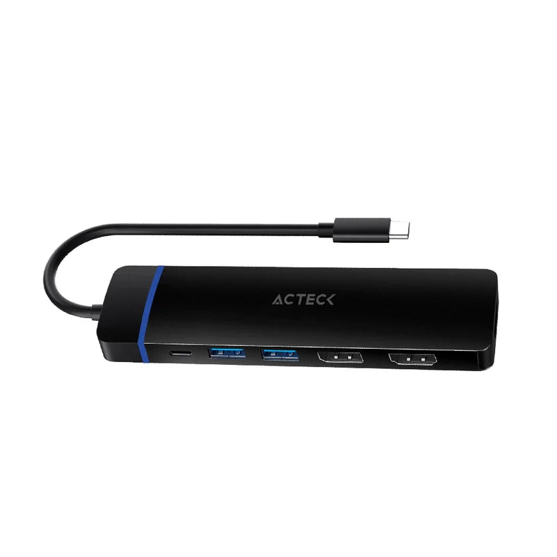 Hub Acteck Gate 8v Dh676 / 8 En 1 / Entrada Usb C / Hdmi 4k 30 Hz / Sd-tf 480 Mb / Dp Tipo C 100w / Usb 3.0 / Dp 10.2 Gbps / Win - Mac - Linux / Negro / Ac-936477