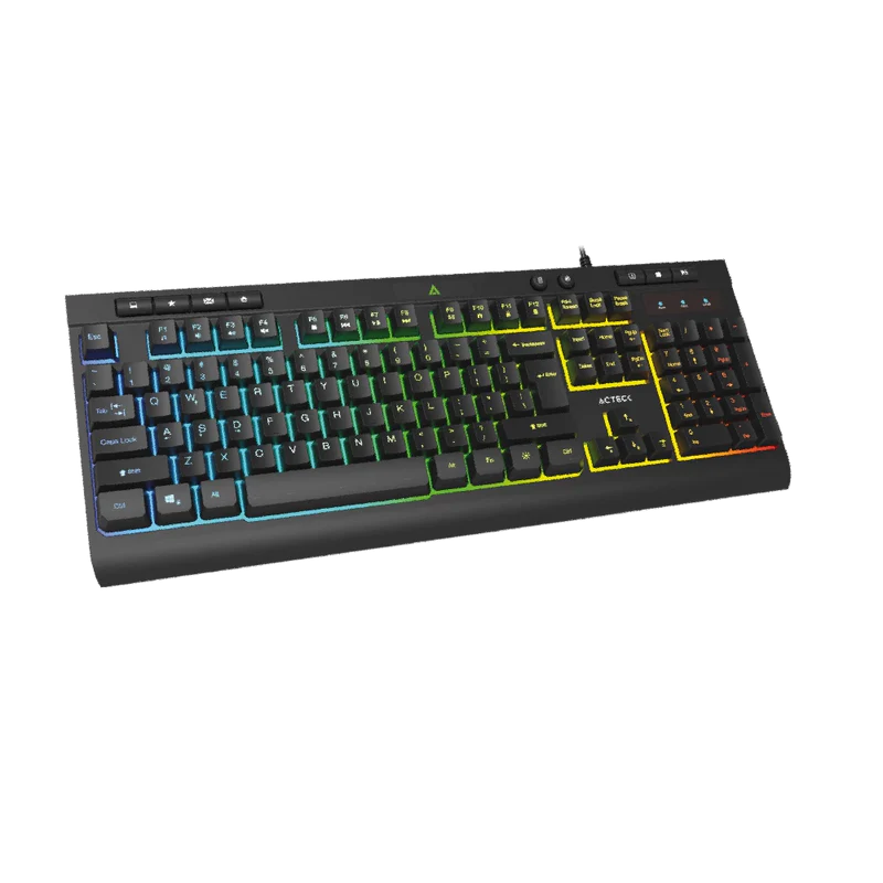 Teclado Acteck Aurean Pro Ta477g / Alambrico Usb / Multimedia / Iluminacion Rgb / Anti-ghosting / 105 Teclas/ Membrana / EspaÑol / Negro / Ac-936743