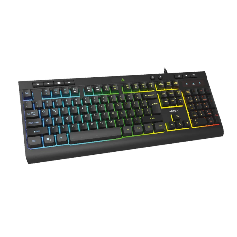Kit Acteck Creator Aurean Pro Mk477g / Teclado Y Mouse / Alambrico / Iluminacion Led / 105 Teclas / Anti-gosting / Multimedia / Optico / 8000 Dpi Ajustable / 7 Botones / Negro / Ac-936750