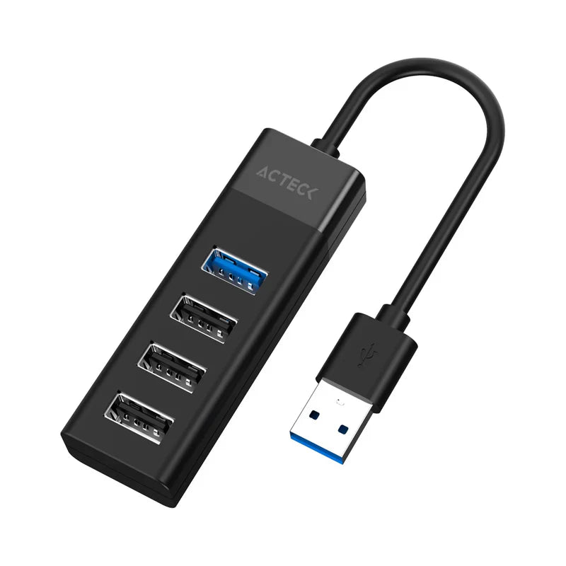 Hub Acteck Port X4 Dh422 / Hub 4 En 1 Usb / 1x Usb 3.0 / 3 X Usb 2.0 / Negro / Ac-937061