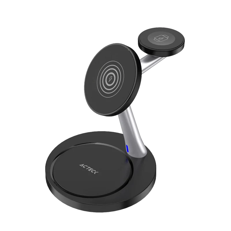 Cargador Acteck Energon S-mate Ci740 / Inalambrico Qi / 15 W / 3 Dispositivos / Compatible Con Apple / Ac-937139
