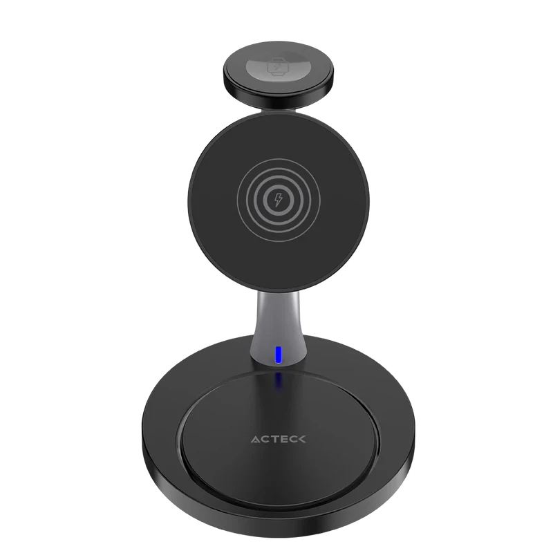 Cargador Acteck Energon S-mate Ci740 / Inalambrico Qi / 15 W / 3 Dispositivos / Compatible Con Apple / Ac-937139
