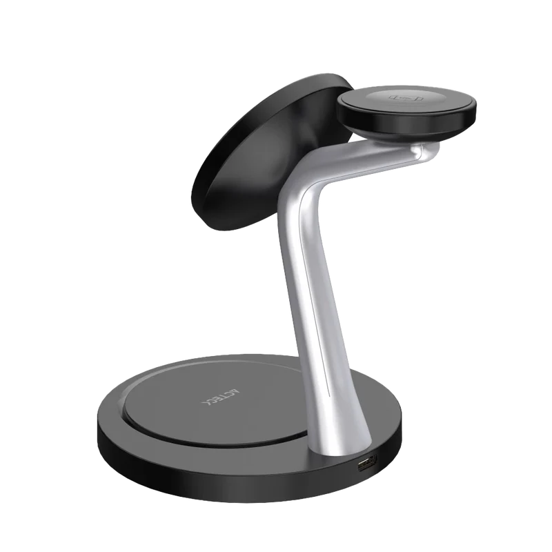 Cargador Acteck Energon S-mate Ci740 / Inalambrico Qi / 15 W / 3 Dispositivos / Compatible Con Apple / Ac-937139