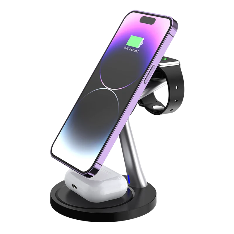 Cargador Acteck Energon S-mate Ci740 / Inalambrico Qi / 15 W / 3 Dispositivos / Compatible Con Apple / Ac-937139