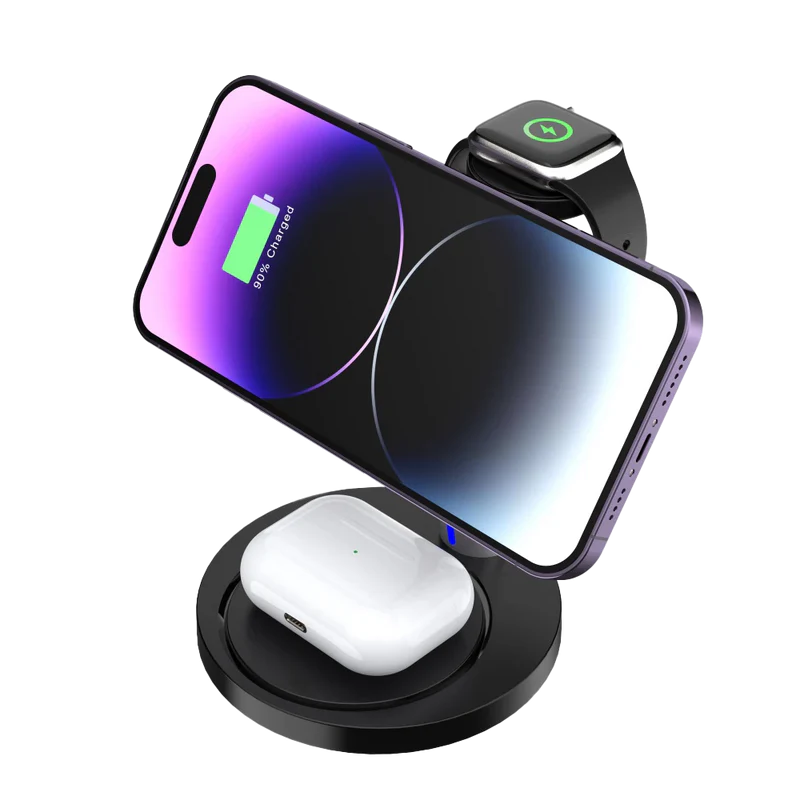Cargador Acteck Energon S-mate Ci740 / Inalambrico Qi / 15 W / 3 Dispositivos / Compatible Con Apple / Ac-937139